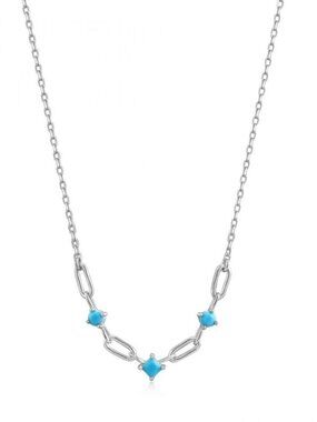 Ania Hair Sterling Silver Turquoise Link Necklace